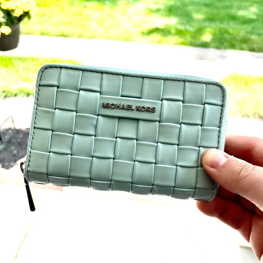 Michael Kors Small Woven Leather Wallet